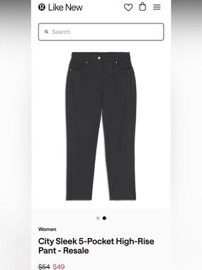 Lululemon City Sleek 5 pocket high rise pant- size 6 Women's Charcoal Skinny